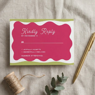 Retro Wavy Frame Whimsical Funky Simple Classic Enclosure Card