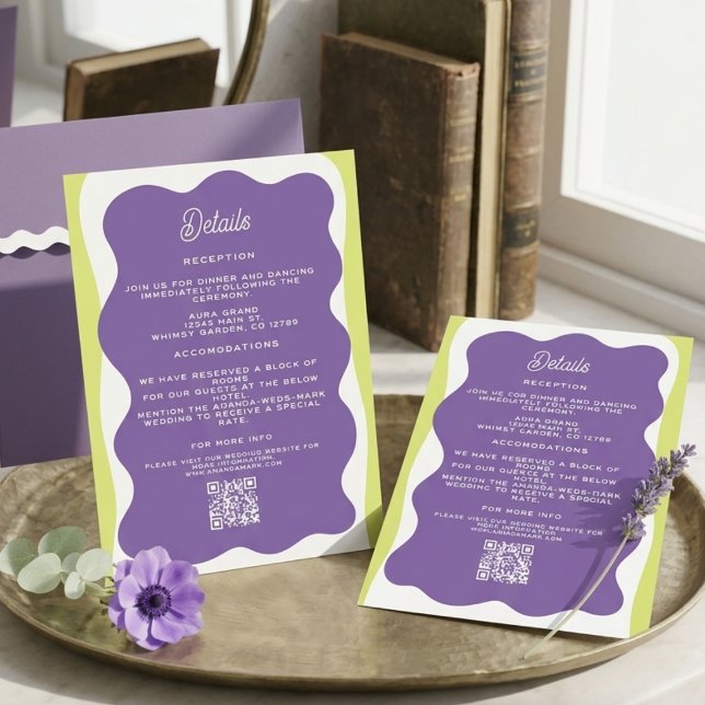 Retro Wavy Frame Whimsical Simple Classic Funky Enclosure Card (Creator Uploaded)