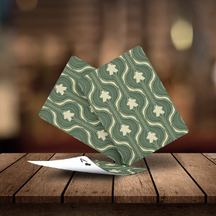 Retro Wavy Green Meeple Board Game  Playing Cards