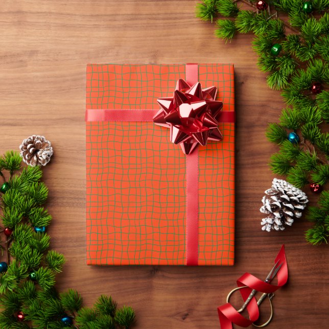 Retro Wavy Grid Wrapping Paper (Holiday Gift)