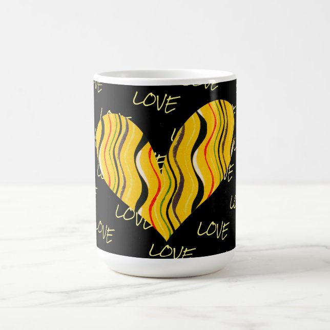 Retro Wavy Heart Love Mug Cup (Center)
