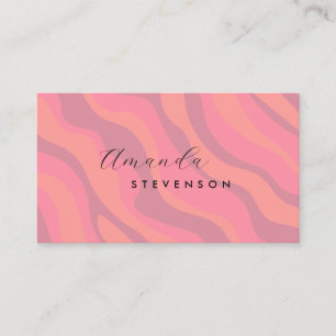 Retro wavy pattern business card