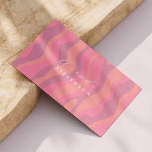 Retro wavy pattern business card