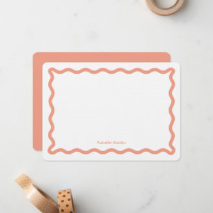 Retro Wavy Personalised Stationery Card