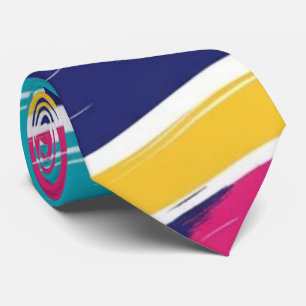Retro Wavy Stripe Seamless Pattern Tie