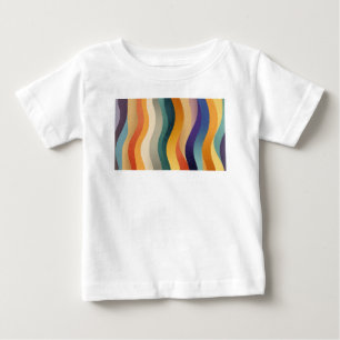 Retro Wavy Stripes Abstract Pattern Baby T-Shirt