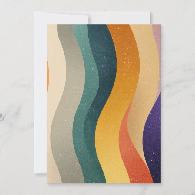 Retro Wavy Stripes Abstract Pattern Holiday Card (Front)