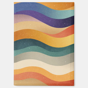 Retro Wavy Stripes Abstract Pattern Magnet