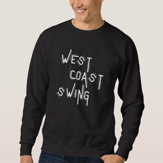 Retro Wcs West Coast Swing Dance For Westies Sweatshirt (Front)