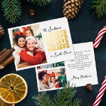Retro we believe in Santa Claus Christmas family<br><div class="desc">Spread joy,  love,  and a sprinkle of holiday cheer and bring a jolly vintage vibe to your nearest and dearest with this retro Christmas card. Customise it with three of your favourite family photos that capture the magic of the season.</div>