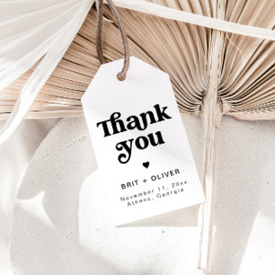 Retro Wedding Favour Tag Groovy Thank You Tag