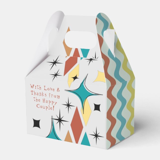 Retro Wedding Gable Favour Box (Front Side)