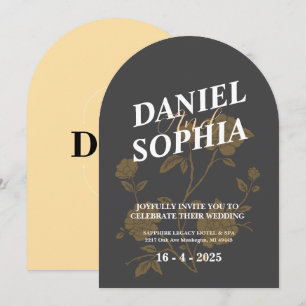 Retro wedding invitation Flowers