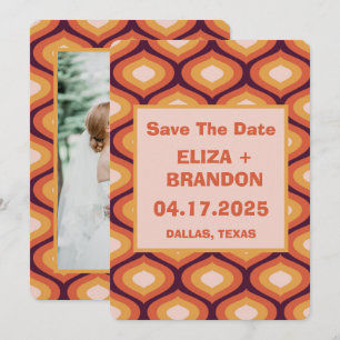 Retro Wedding Photo 70's Save the Date Invitation