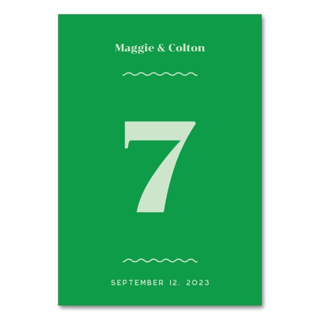 Retro Wedding Table Number (Back)