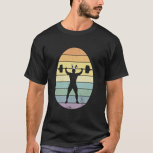 Retro Weightlifting Easter Egg Easter Day Gym Wome T-Shirt