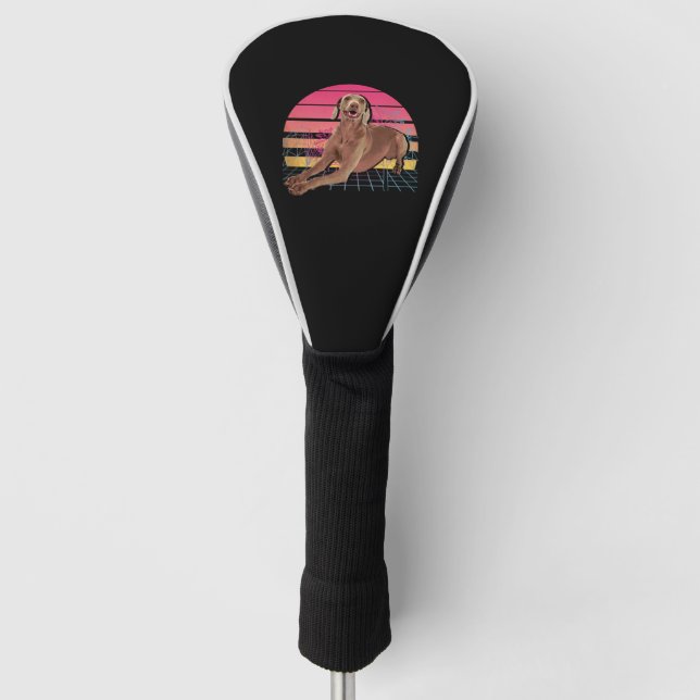 Retro Weimaraner   Golf Head Cover (Front)