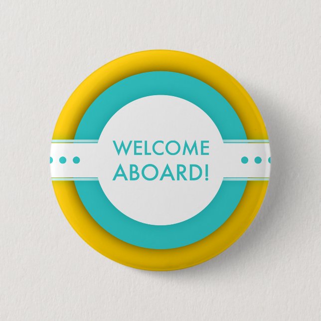 retro welcome aboard 6 cm round badge (Front)
