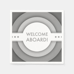 retro welcome aboard napkin