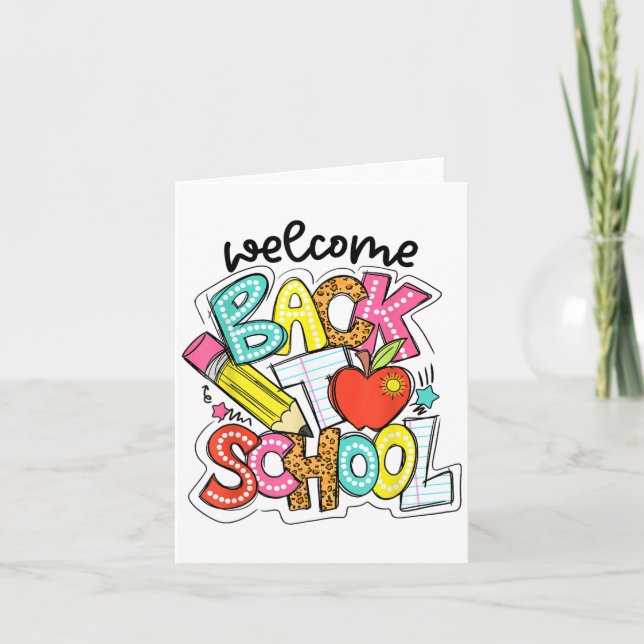 Retro Welcome Back To School Teacher Appreciation  Card (Front)