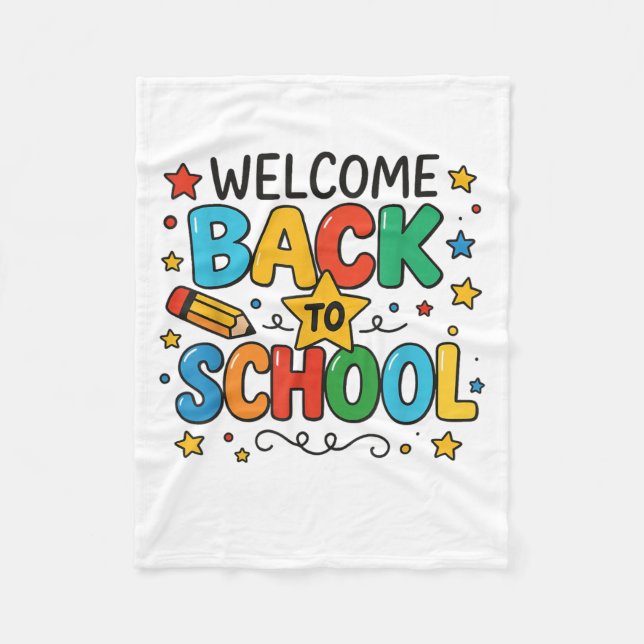 Retro Welcome Back To School Teacher Appreciation  Fleece Blanket (Front)