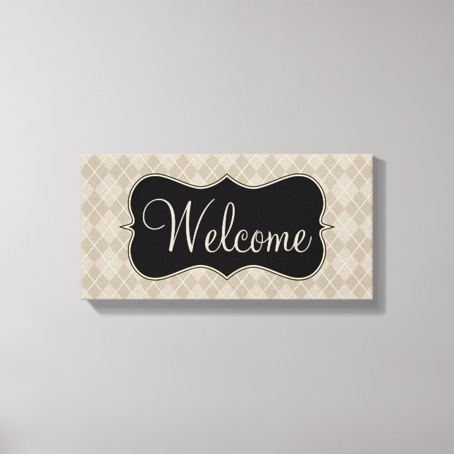 Retro Welcome Sign Canvas Art (Front)