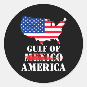 Retro Welcome To America's Gulf Funny Trump Mexico Classic Round Sticker