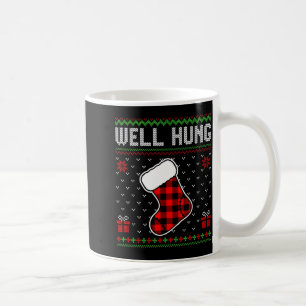 Retro Well Hung Ugly Christmas Sweater Couples Mat Coffee Mug