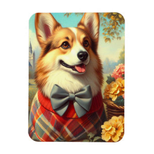 Retro Welsh Corgi Cardigan Painting Magnet