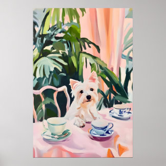 Retro West Highland White Terrier Poster, Westie Poster