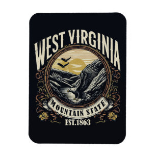 Retro West Virginia Magnet