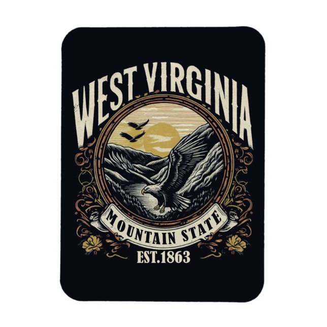 Retro West Virginia Magnet (Vertical)