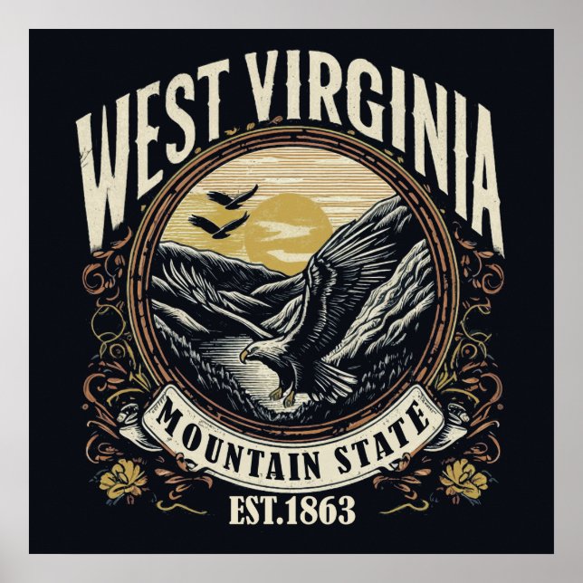 Retro West Virginia Poster (Front)