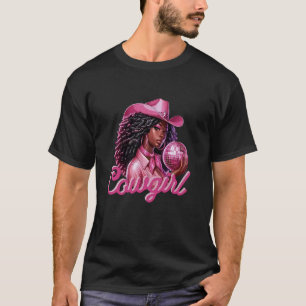 Retro Western Black Cowgirl African American Women T-Shirt