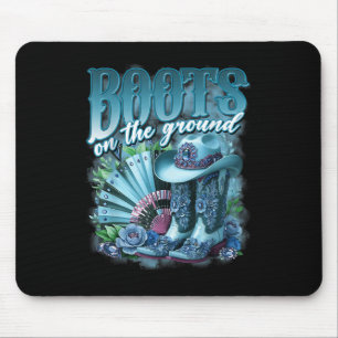 Retro Western Cowgirl Cowboy Linedance Boots On Da Mouse Pad