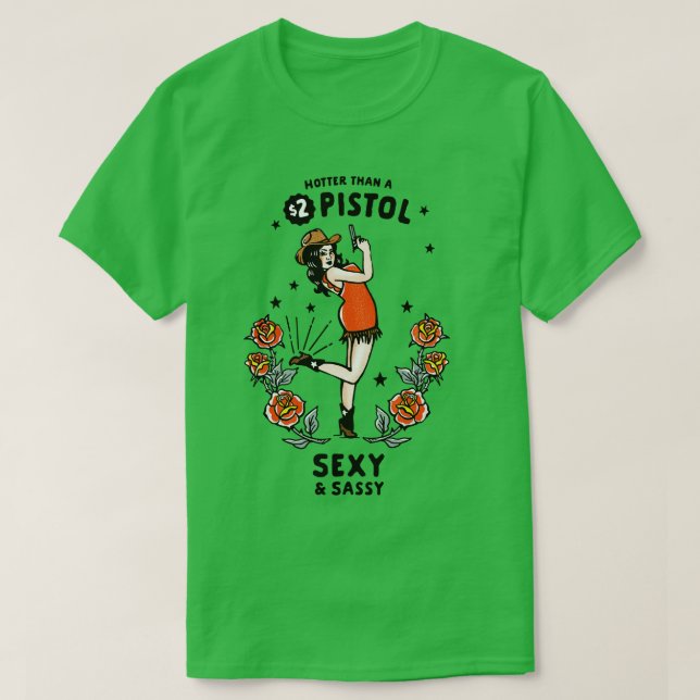 Retro Western Cowgirl Shirt Sexy Sassy Gift (Design Front)