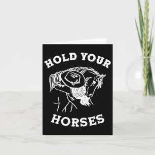 Retro Western Girl Hold Your Horses Horseback Ridi Card