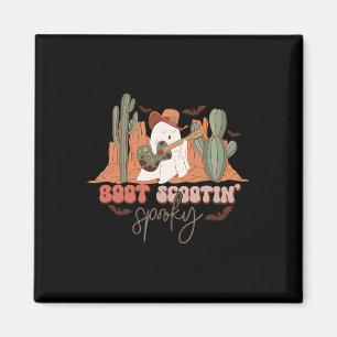 Retro Western Halloween Cute Ghost Funny Boot Scoo Magnet