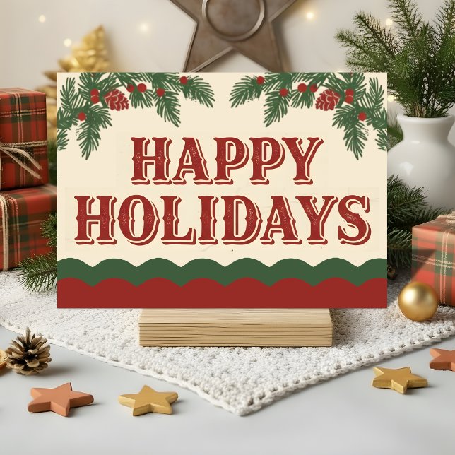 Retro Western Happy Holidays Christmas Holiday Card (Creator Uploaded)