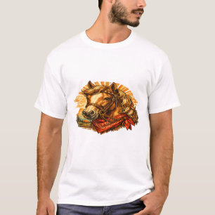 Retro Western Horse Bandanna T‑Shirt – Vintage Cow T-Shirt
