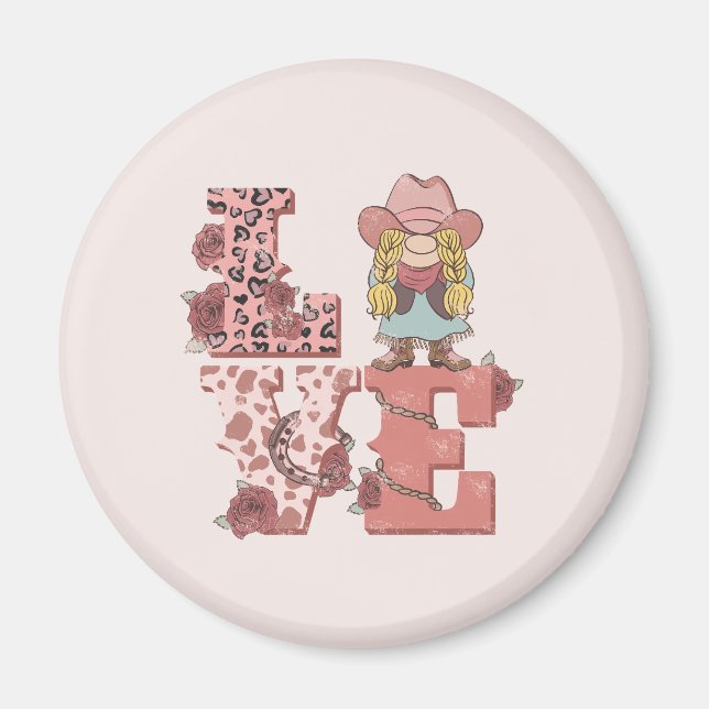 Retro Western Love Magnet (Front)