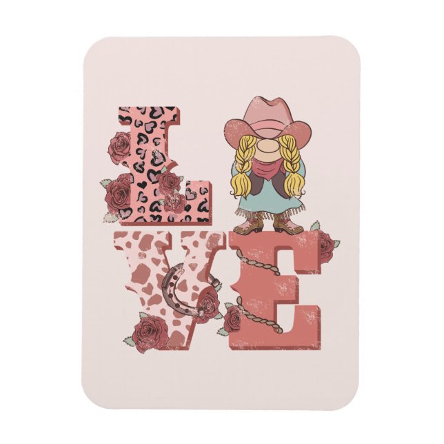 Retro Western Love Magnet (Vertical)
