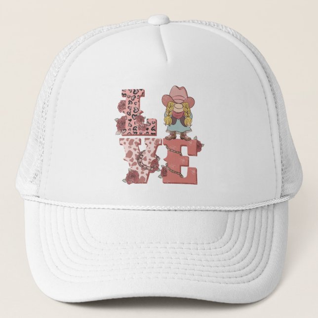 Retro Western Love Trucker Hat (Front)