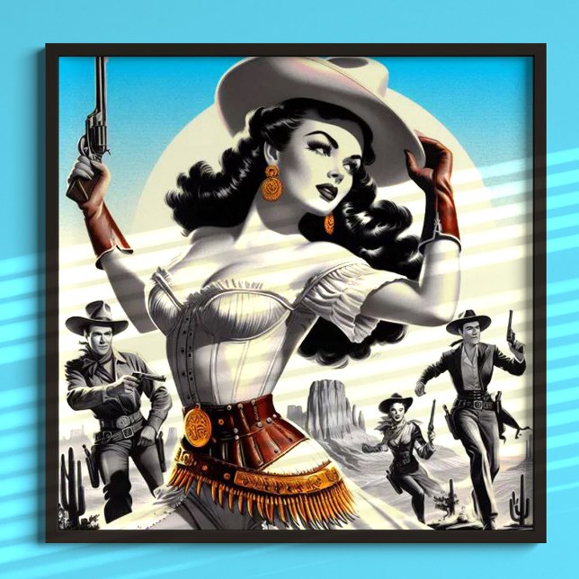 Retro Western Pin-up Poster (Creator Uploaded)