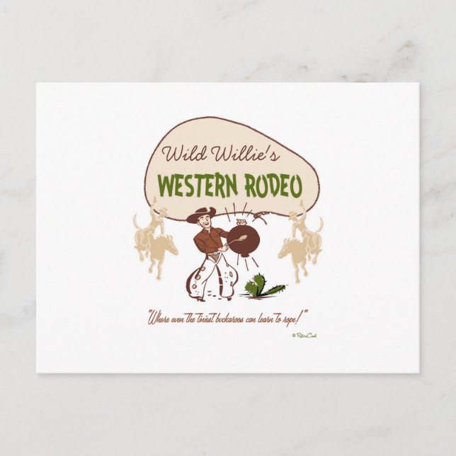 Retro 'Western Rodeo' Postcard (Front)