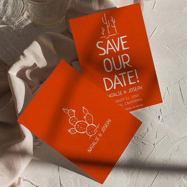 Retro Western Terracotta Modern Desert Wedding Save The Date (Creator Uploaded)