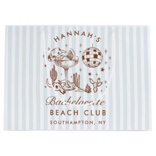 Retro Western Vintage Blue Bachelorette Large Gift Bag