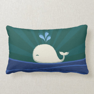 Retro Whale Lumbar Cushion