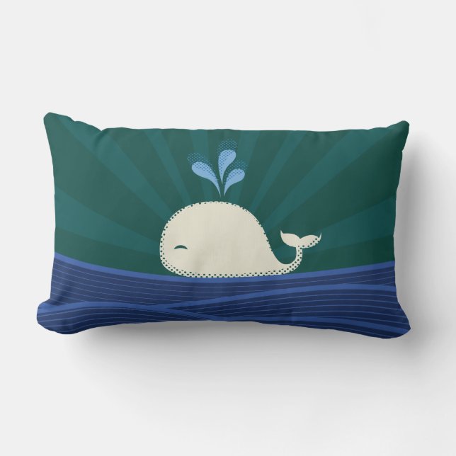 Retro Whale Lumbar Cushion (Front)
