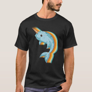 Retro Whale Ocean Animal Mammal Sea Creature Narw T-Shirt